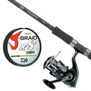 DAIWA 26 CROSSFIRE SPINNING COMBO + J-BRAID 150M